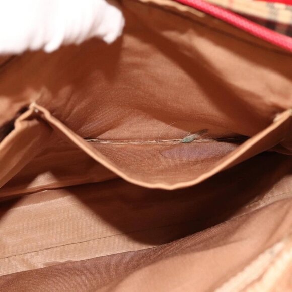 Burberrys Nova Check Tote Bag Canvas Beige Red Auth 78424 - Picture 12 of 16